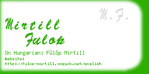 mirtill fulop business card